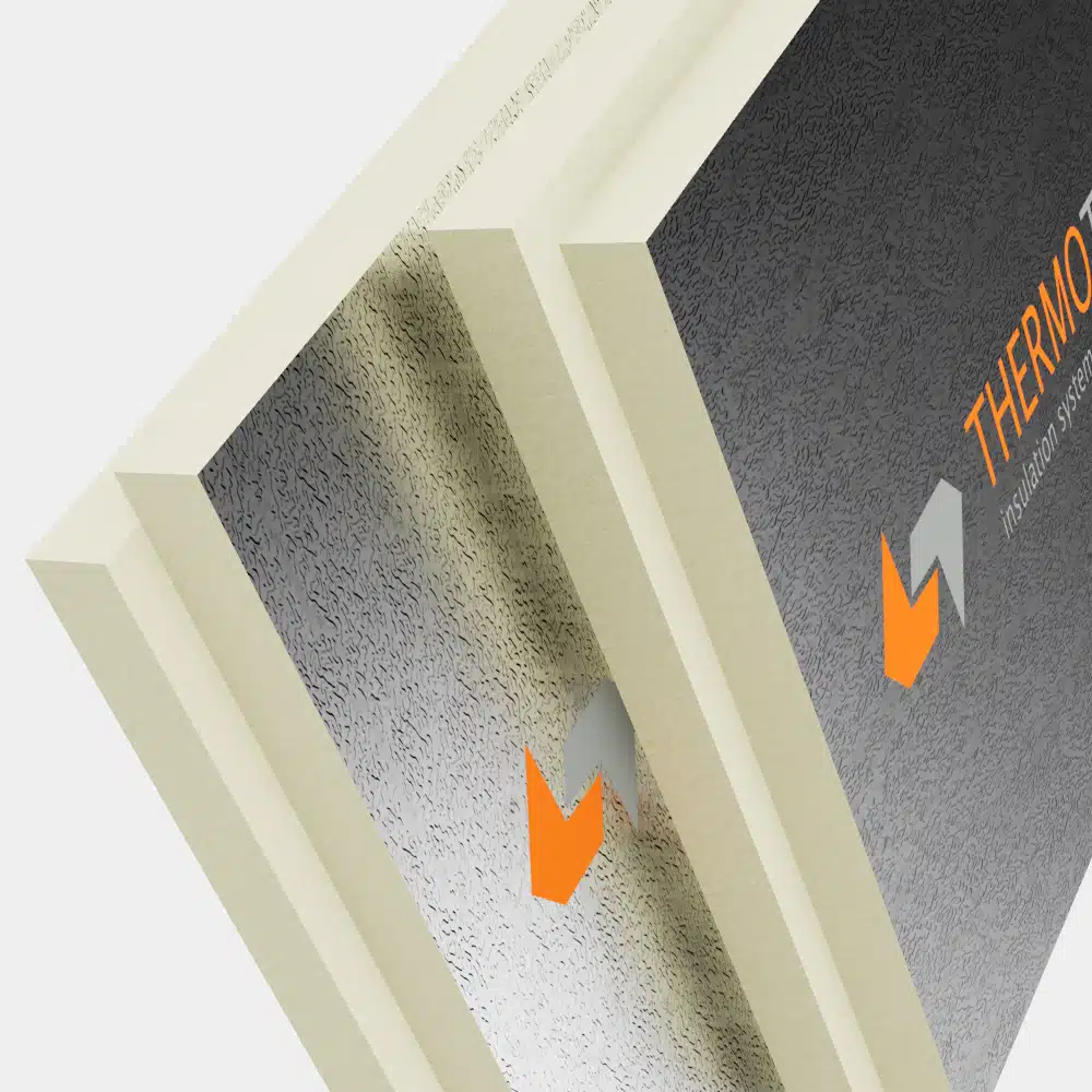THERMOTOP PIR, 50mm AL/AL 1200/2400mm, falț drept